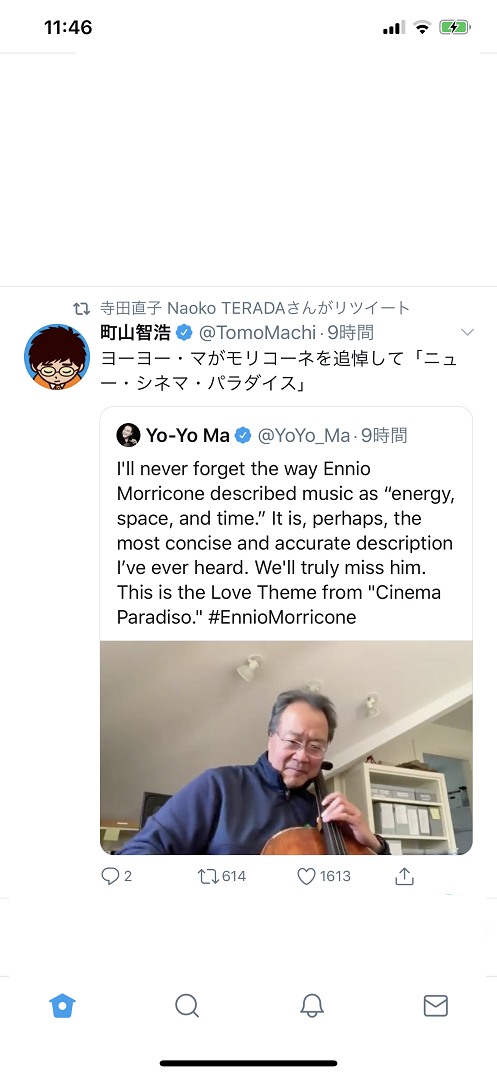 追悼　エンリオ・モリコーネさん91歳で死去。20世紀後半の一番偉大な作曲家を失くしました